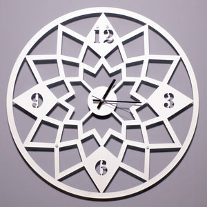 Orologio da Parete Geometrico, Bianco, Metallo, 50x1,5x50 cm, EPIKASA