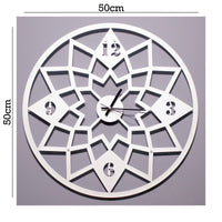 Orologio da Parete Geometrico, Bianco, Metallo, 50x1,5x50 cm, EPIKASA