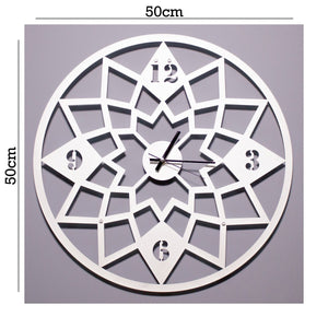 Orologio da Parete Geometrico, Bianco, Metallo, 50x1,5x50 cm, EPIKASA