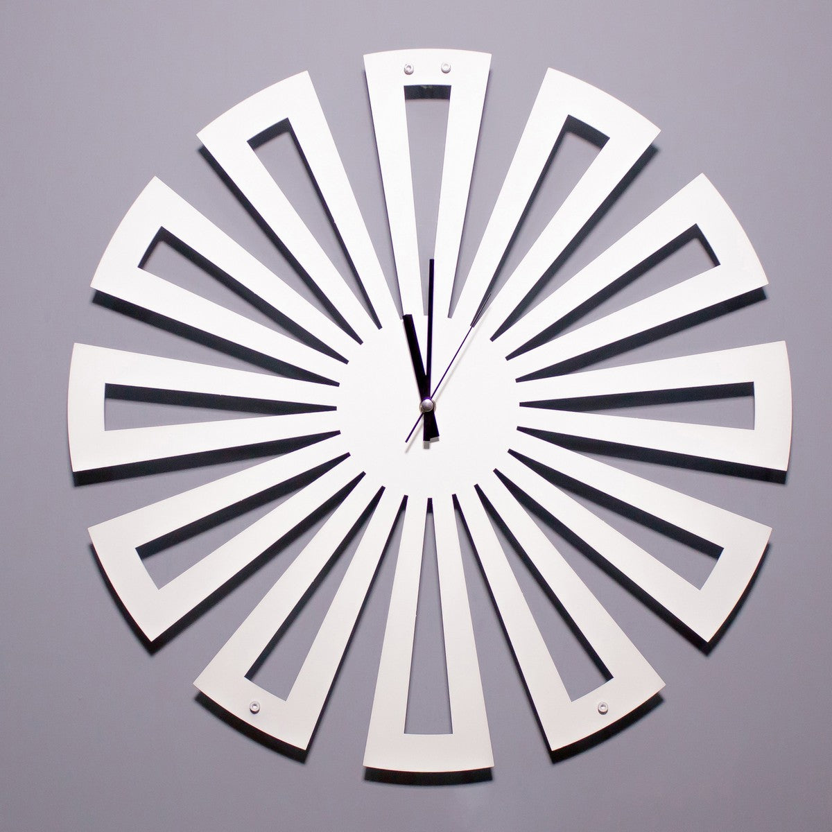 Orologio da Parete Geometrico 2, Bianco, Metallo, 50x1,5x50 cm, EPIKASA