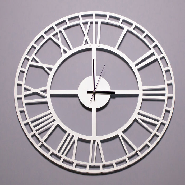 Orologio da Parete Vintage 7, Bianco, Metallo, 50x1,5x50 cm, EPIKASA