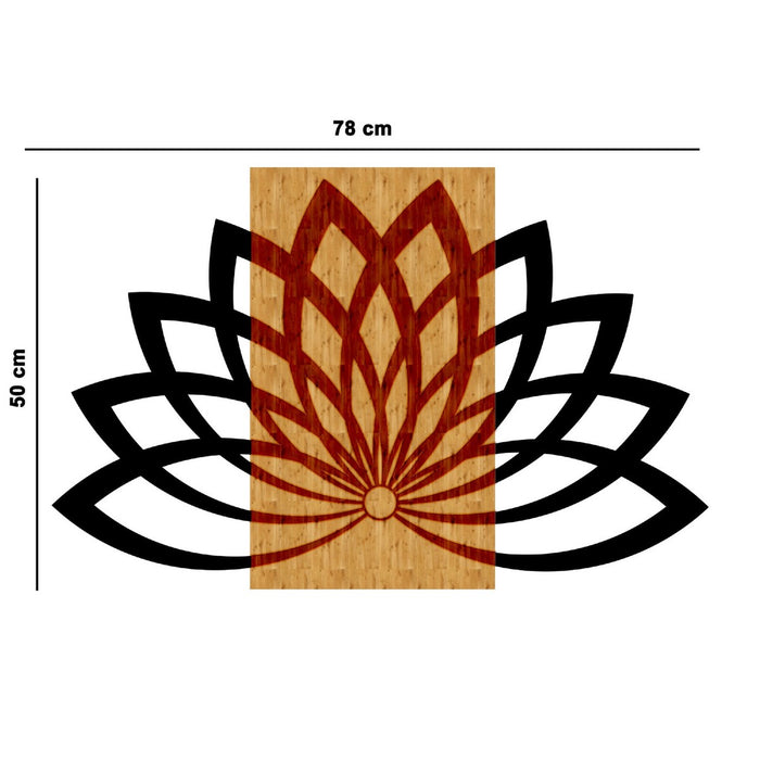 Decorazione in Metallo e Legno Lotus, Legno, Metallo, 78x1,8x50 cm, EPIKASA