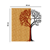 Decorazione in Metallo e Legno Albero 11, Legno, Metallo, 45x1,8x50 cm, EPIKASA