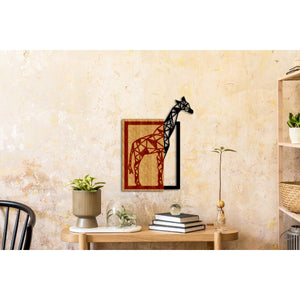 Decorazione in Metallo e Legno Giraffa 1, Legno, Metallo, 50x1,8x67 cm, EPIKASA