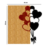 Decorazione in Metallo e Legno Palloncini a Cuore, Legno, Metallo, 44x1,8x50 cm, EPIKASA