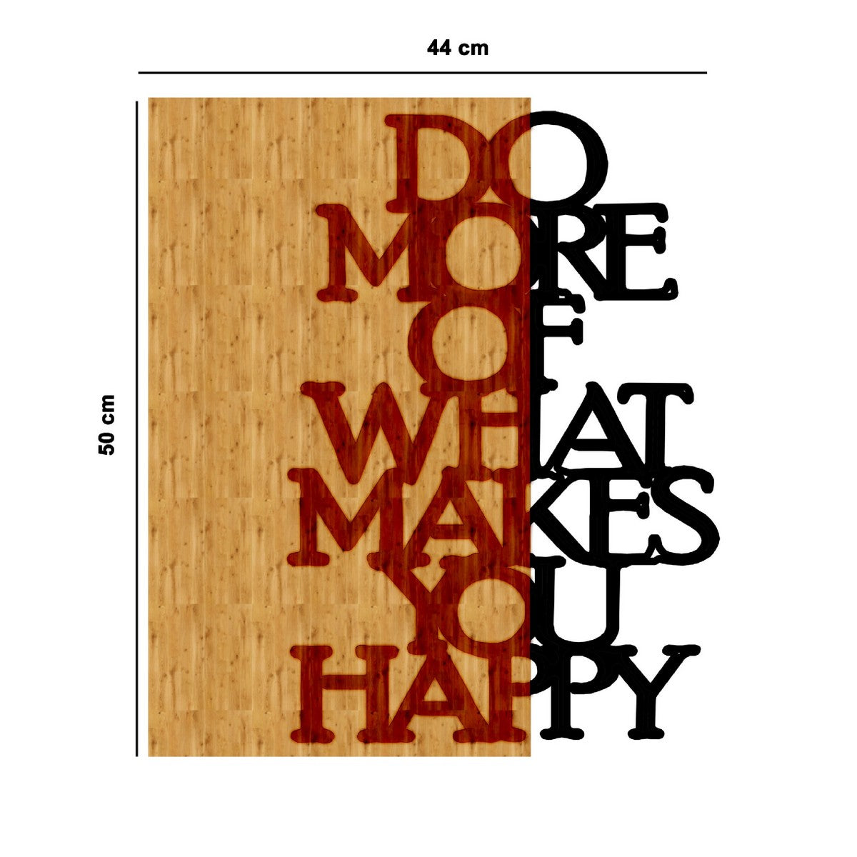 Decorazione in Metallo e Legno Makes You Happy, Legno, Metallo, 44x1,8x50 cm, EPIKASA