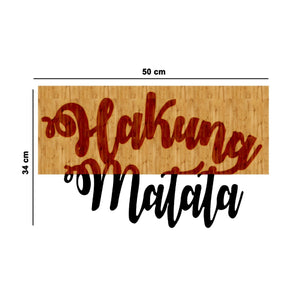 Decorazione in Metallo e Legno Hakuna Matata, Legno, Metallo, 50x1,8x34 cm, EPIKASA