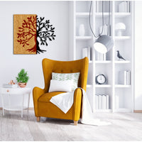 Decorazione in Metallo e Legno Albero 17, Legno, Metallo, 54x1,8x50 cm, EPIKASA