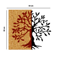 Decorazione in Metallo e Legno Albero 17, Legno, Metallo, 54x1,8x50 cm, EPIKASA