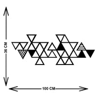 Decorazione in Metallo Triangoli 1, Nero, Metallo, 101x3x37 cm, EPIKASA