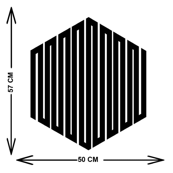 Decorazione in Metallo Esagono, Nero, Metallo, 50x3x58 cm, EPIKASA