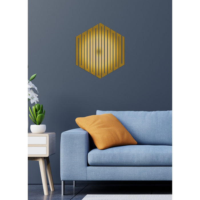 Decorazione in Metallo Esagono 1, Oro, Metallo, 50x3x58 cm, EPIKASA