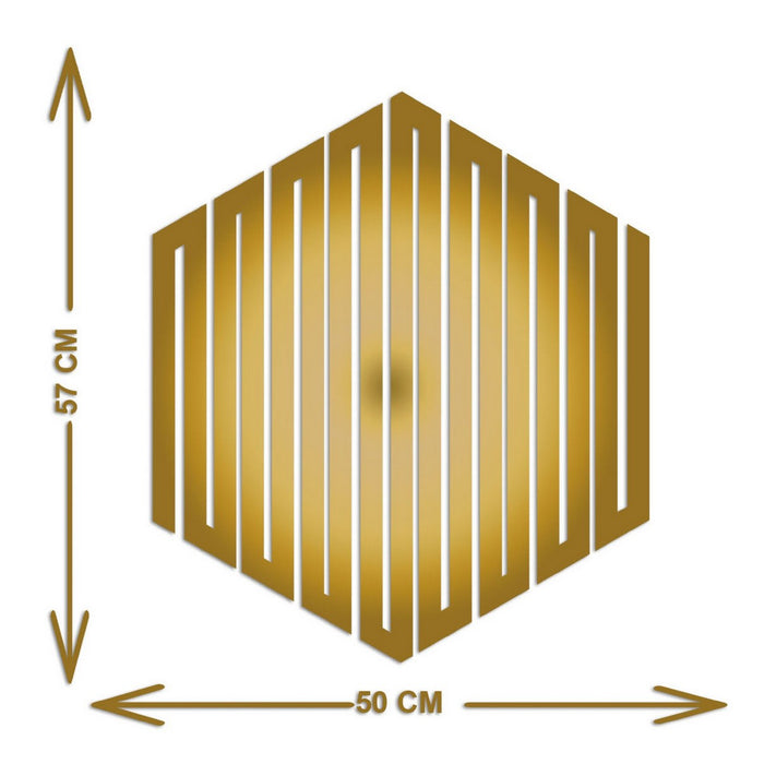 Decorazione in Metallo Esagono 1, Oro, Metallo, 50x3x58 cm, EPIKASA