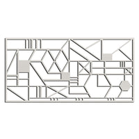 Decorazione in Metallo Forme Geometriche 1, Argento, Metallo, 101x3x50 cm, EPIKASA