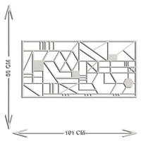 Decorazione in Metallo Forme Geometriche 1, Argento, Metallo, 101x3x50 cm, EPIKASA