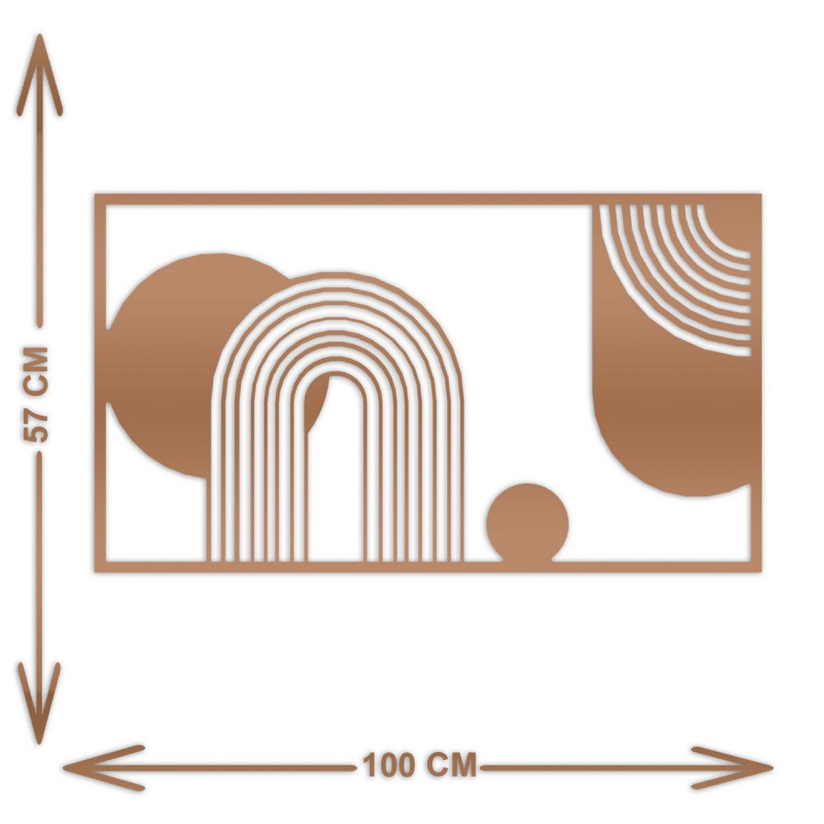 Decorazione in Metallo Composizione Geometrica 1, Rame, Metallo, 101x3x57 cm, EPIKASA