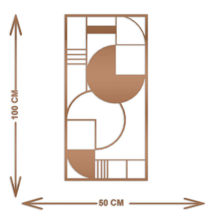 Decorazione in Metallo Composizione Geometrica 5, Rame, Metallo, 50x3x100 cm, EPIKASA