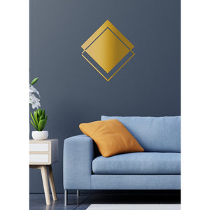 Decorazione in Metallo Rombi 3, Oro, Metallo, 50x3x57 cm, EPIKASA