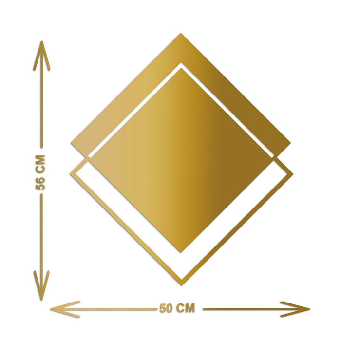 Decorazione in Metallo Rombi 3, Oro, Metallo, 50x3x57 cm, EPIKASA