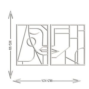 Decorazione in Metallo Viso 1, Argento, Metallo, 124x3x80 cm, EPIKASA