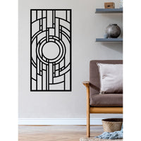 Decorazione in Metallo Composizione Geometrica 9, Nero, Metallo, 50x3x100 cm, EPIKASA