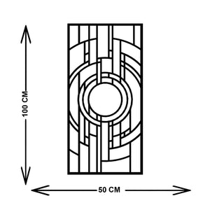 Decorazione in Metallo Composizione Geometrica 9, Nero, Metallo, 50x3x100 cm, EPIKASA