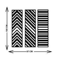 Decorazione in Metallo Linee 7, Nero, Metallo, 87x3x100 cm, EPIKASA