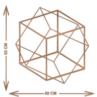 Decorazione in Metallo Cubo, Rame, Metallo, 50x3x52 cm, EPIKASA