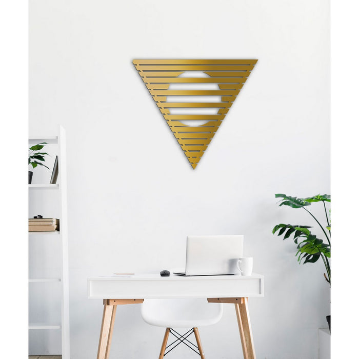 Decorazione in Metallo Triangoli 8, Oro, Metallo, 70x3x61 cm, EPIKASA