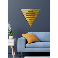 Decorazione in Metallo Triangoli 8, Oro, Metallo, 70x3x61 cm, EPIKASA