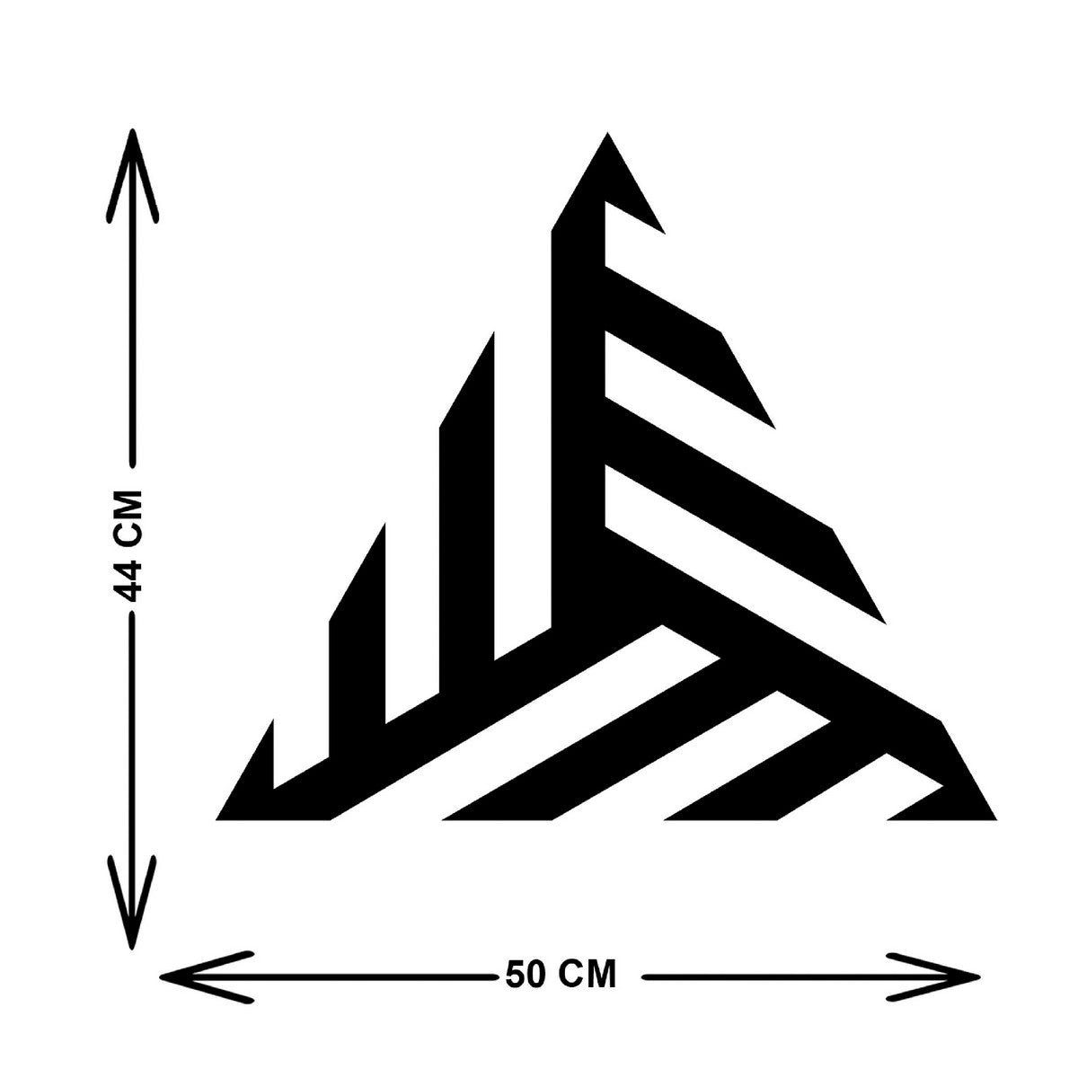 Decorazione in Metallo Triangoli 9, Nero, Metallo, 50x3x44 cm, EPIKASA