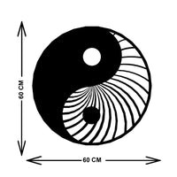 Decorazione in Metallo Yin Yang, Nero, Metallo, 60x3x60 cm, EPIKASA