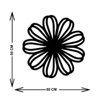 Decorazione in Metallo Fiore 7, Nero, Metallo, 50x3x50 cm, EPIKASA