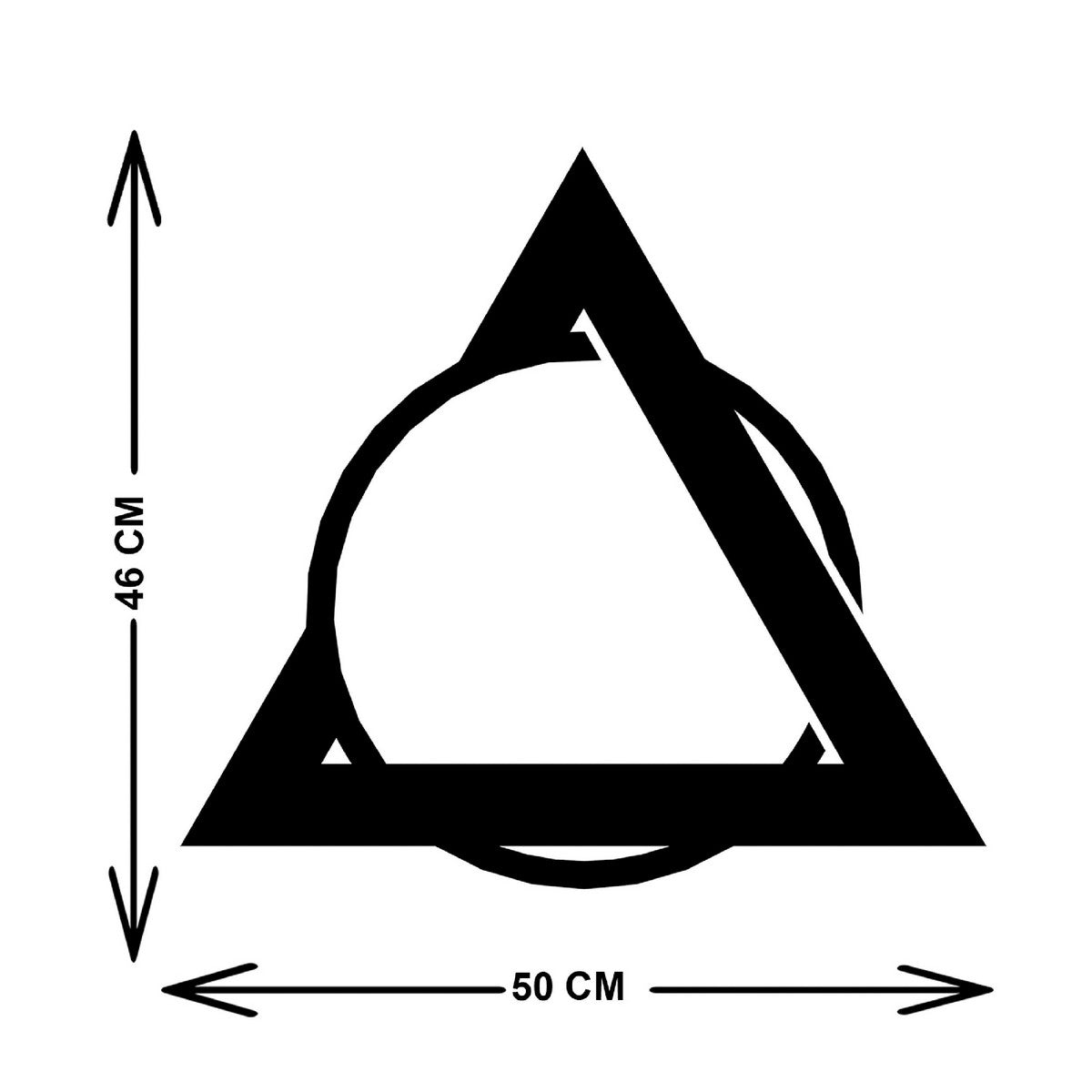 Decorazione in Metallo Triangoli 10, Nero, Metallo, 50x3x46 cm, EPIKASA