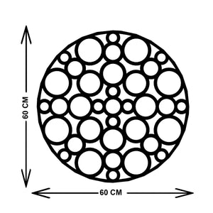 Decorazione in Metallo Cerchio 3, Nero, Metallo, 60x3x60 cm, EPIKASA