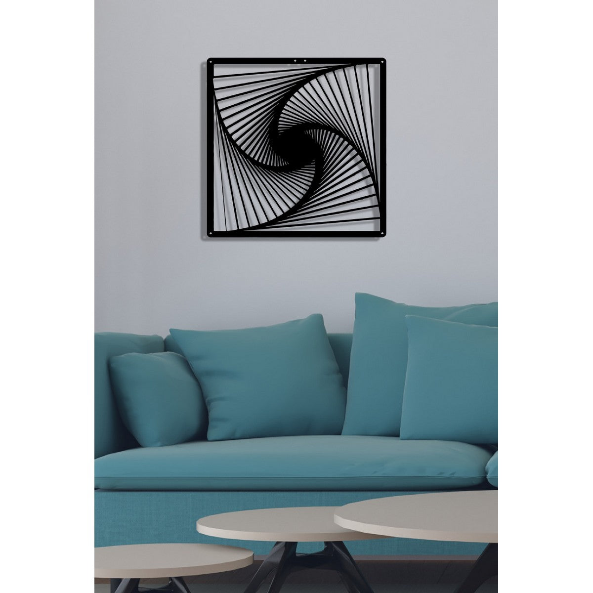 Decorazione in Metallo Spirale 1, Nero, Metallo, 45x3x45 cm, EPIKASA