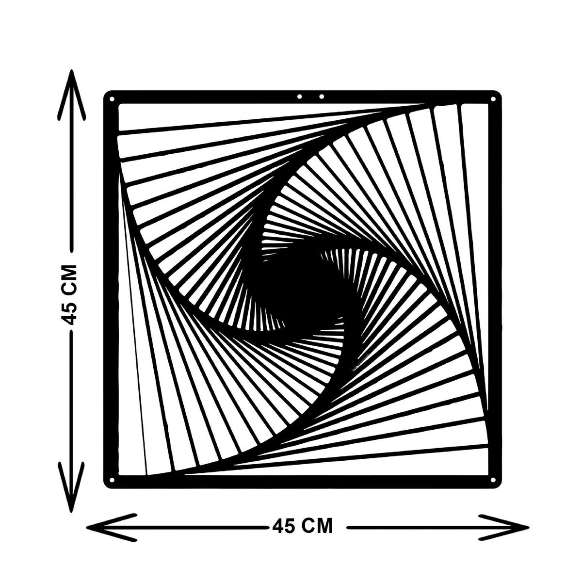 Decorazione in Metallo Spirale 1, Nero, Metallo, 45x3x45 cm, EPIKASA