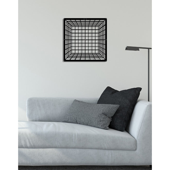 Decorazione in Metallo Cubo 1, Nero, Metallo, 50x3x50 cm, EPIKASA