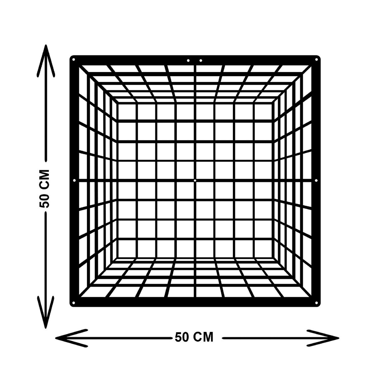 Decorazione in Metallo Cubo 1, Nero, Metallo, 50x3x50 cm, EPIKASA