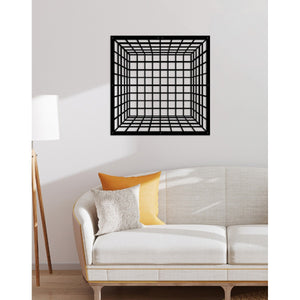 Decorazione in Metallo Cubo 2, Nero, Metallo, 60x3x60 cm, EPIKASA