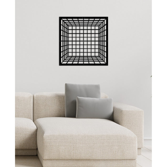 Decorazione in Metallo Cubo 2, Nero, Metallo, 60x3x60 cm, EPIKASA