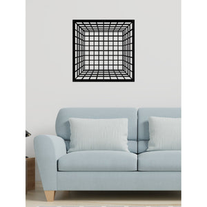 Decorazione in Metallo Cubo 2, Nero, Metallo, 60x3x60 cm, EPIKASA