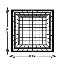 Decorazione in Metallo Cubo 2, Nero, Metallo, 60x3x60 cm, EPIKASA