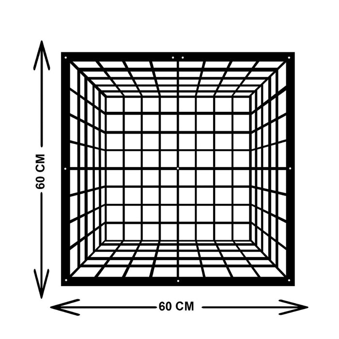 Decorazione in Metallo Cubo 2, Nero, Metallo, 60x3x60 cm, EPIKASA