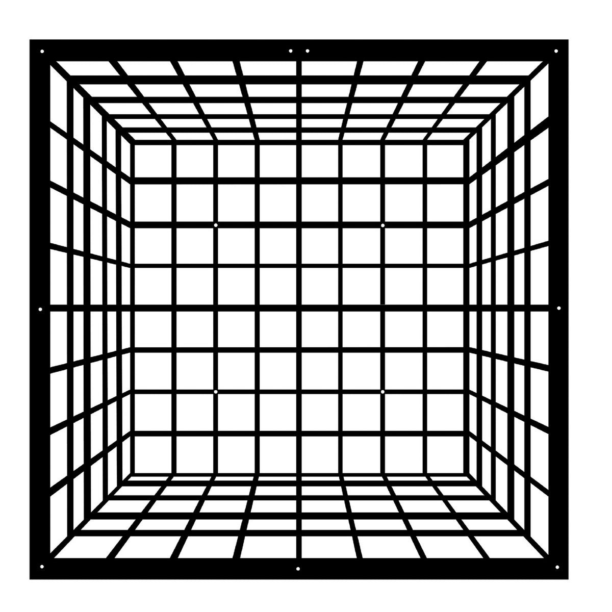 Decorazione in Metallo Cubo 3, Nero, Metallo, 80x3x80 cm, EPIKASA