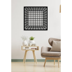 Decorazione in Metallo Cubo 3, Nero, Metallo, 80x3x80 cm, EPIKASA