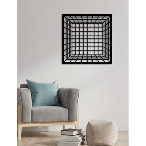 Decorazione in Metallo Cubo 3, Nero, Metallo, 80x3x80 cm, EPIKASA