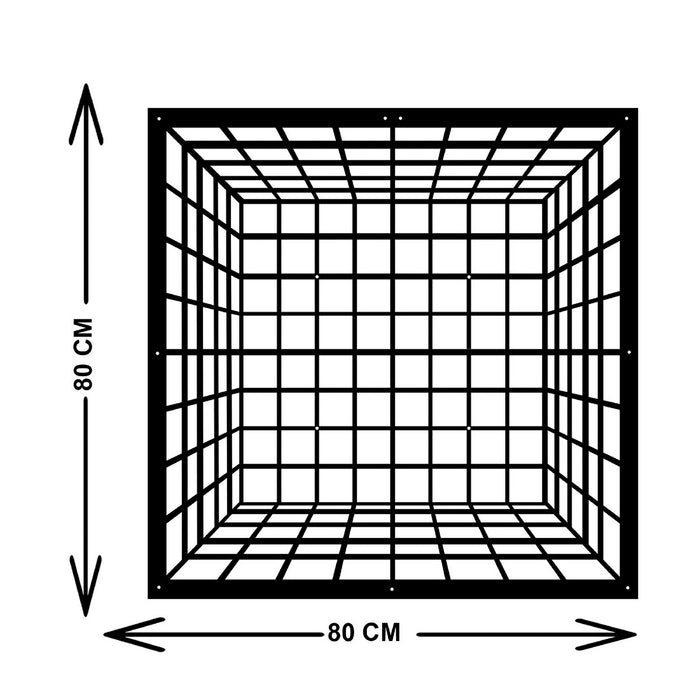 Decorazione in Metallo Cubo 3, Nero, Metallo, 80x3x80 cm, EPIKASA