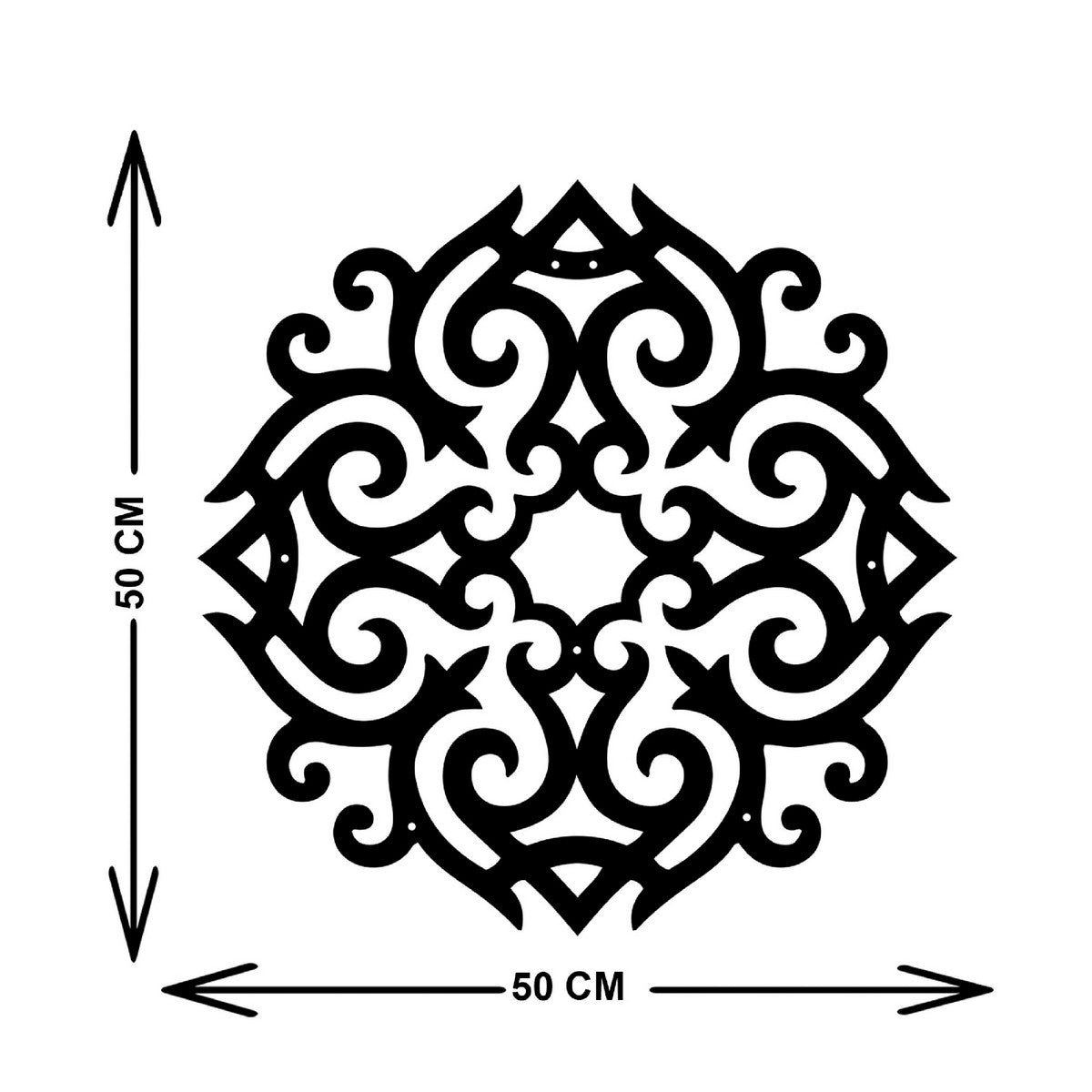 Decorazione in Metallo Barocco, Nero, Metallo, 50x3x50 cm, EPIKASA