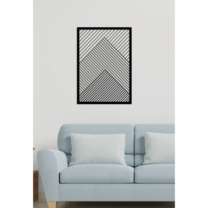 Decorazione in Metallo Linee 8, Nero, Metallo, 50x3x71 cm, EPIKASA